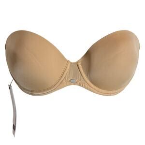 36A Calvin Klein Naked Glamour Strapless Push Up Bra Nude T Shirt Multiway New
